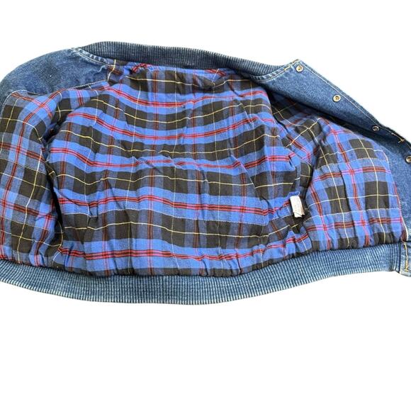 VTG 80's-90's Rare Guess Denim Spell Out Jacket Size Kids XL 6 - 6X/7 flannel - Picture 14 of 16